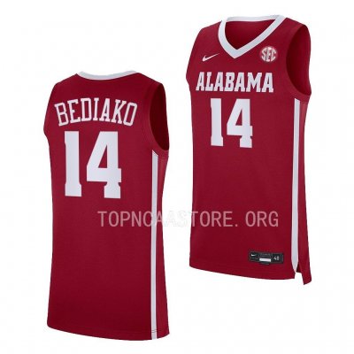 Men's Alabama Crimson Tide #14 Charles Bediako Crimson Replica NCAA College Basketball Jersey 2403KIUC1